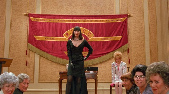 The Grand High Witch waits for Bruno to approach the stage