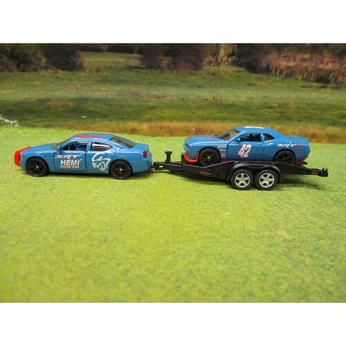 siku-155-dodge-charger-with-dodge-challenger-on-trailer-srt-racing-3081878611