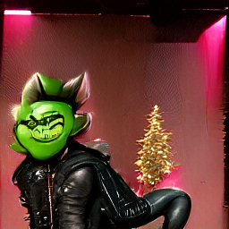 gay grinch dressed in leather VQGAN CLIP v4 ViT-B32 vqgan_imagenet_f16_16384 1527253426
